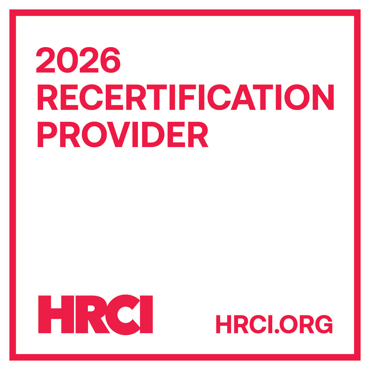 2026 HRCI Recertification Provider Seal