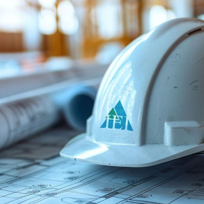 Hard hat with the Image Enterprises logo on it