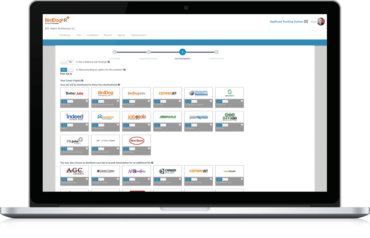 Job Distribution screen