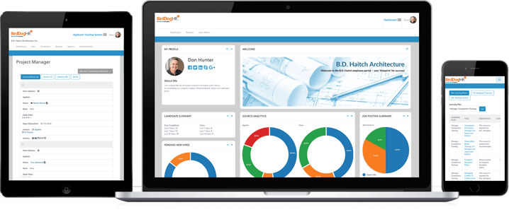 BirdDogHR Talent Management System responsive screens